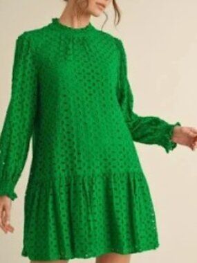Green Tiered-hem Boutique Dress